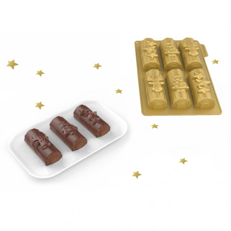 Moule à Chocolat Mini Bûche - Moule petites bûches chocolatées